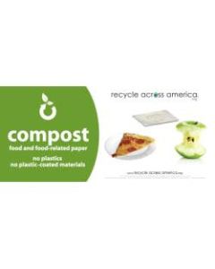 Recycle Across America Compost Standardized Labels, COMP-0409, 4in x 9in, Green