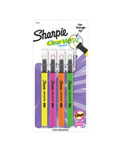 Sharpie Clear View Stick Highlighters, Chisel Tip, Assorted Ink Colors, Pack Of 4