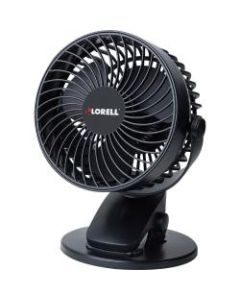 Lorell USB Personal Fan - 127 mm Diameter - 2 Speed - Breeze Mode, Quiet, Adjustable Tilt Head - 7.7in Height x 5.8in Width - Black