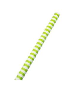 JAM Paper Wrapping Paper, Striped, 25 Sq Ft, Lime Green/White