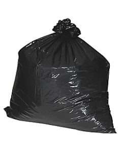 Nature Saver 75% Recycled Heavy-Duty Trash Liners, 33 Gallons, 33in x 49in, Black, Box Of 100