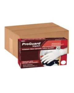 ProGuard Disposable Latex PF General Purpose Gloves - Large Size - Unisex - Latex - Natural - Powder-free, Disposable, Beaded Cuff, Ambidextrous, Comfortable - For Food Handling, Assembling, Manufacturing, General Purpose - 100 / Box