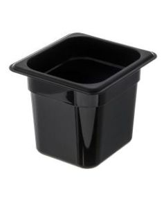 StorPlus 1/6-Size Plastic Food Pans, 6inH x 6 3/8inW x 6 3/4inD, Black, Pack Of 6