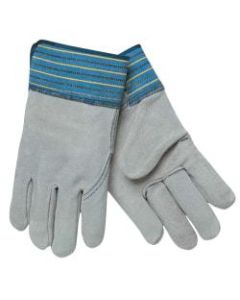 Memphis Glove Select Split Cow Leather Work Gloves, X-Large, Blue/Gray, Pack Of 12 Gloves