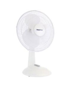 Impress Oscillating 3-Speed Table Fan, 15inH x 12inW x 12inD, White