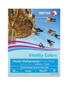 Xerox Vitality Colors Multi-Use Printer Paper, Letter Size Paper, 20 Lb, 30% Recycled, Blue, Ream Of 500 Sheets