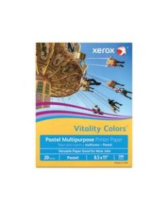 Xerox Vitality Colors Multi-Use Printer Paper, Letter Size (8 1/2in x 11in), 20 Lb, 30% Recycled, Goldenrod, Ream Of 500 Sheets