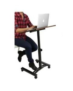 Mind Reader Adjustable Metal Standing And Sitting Laptop Cart, Black