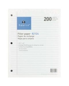 Sparco Filler Paper, 8in x 10 1/2in, 16 Lb, College Ruled, White