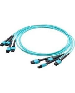 AddOn 3m 4xMPO (Female) to 4xMPO (Female) 48-strand Aqua OM4 Straight Fiber Trunk Cable - 100% compatible and guaranteed to work
