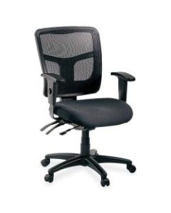 Lorell Ergonomic Mesh/Fabric Mid-Back Chair, Black