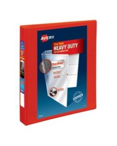 Avery Heavy-Duty View 3-Ring Binder With Locking One-Touch EZD Rings, 1in D-Rings, Red