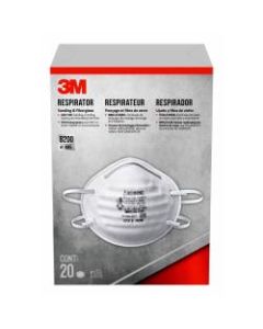 3M 8200 N95 Sanding and Fiberglass Respirator, White, 8200H20-DC, Pack of 20