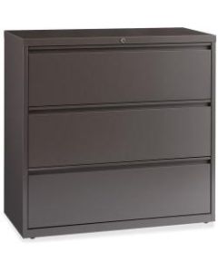 Lorell 42inW Lateral 3-Drawer File Cabinet, Metal, Medium Tone Gray