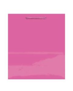 Amscan Glossy Medium Gift Bags, 9-1/2inH x 7-3/4inW x 4-1/2inD, Bright Pink, Pack Of 10 Bags