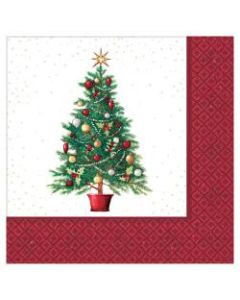 Amscan Oh Christmas Tree 2-Ply Beverage Napkins, 5in x 5in, Multicolor, Pack Of 250 Napkins