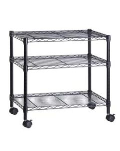 Honey-Can-Do Steel Wire Cart, 3 Tier, 26inH x 28inW x 16inD, Black