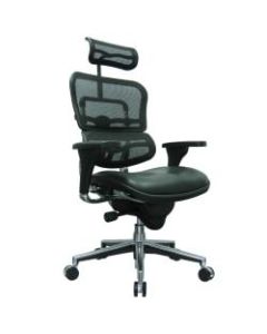 Raynor Eurotech Ergohuman Mesh/Bonded Leather High-Back Chair, Black/Chrome