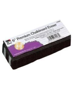 Charles Leonard Premium Chalkboard Eraser, 6in x 2in, Black, Pack Of 12