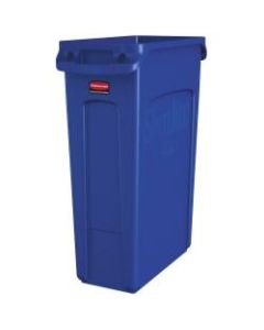 Rubbermaid Slim Jim Rectangular Polyethylene Vented Waste Receptacle, 23 Gallons, Blue