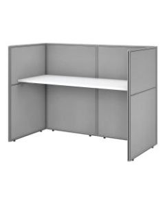 Bush Business Furniture Easy Office 60inW Cubicle Desk Workstation With 45inH Closed Panels, Pure White/Silver Gray, Standard Delivery