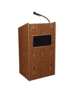 Oklahoma Sound The Aristocrat Sound Lectern With Sound & Wireless Headset Microphone, Medium Oak