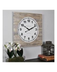 FirsTime & Co. Jackson Square Wall Clock, Natural Wood