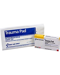 First Aid Only Trauma Dressing Pad, 5in x 9in, White