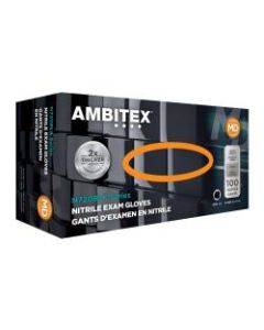 Ambitex Disposable Powder-Free Nitrile Gloves, Exam, Medium, Black, Case Of 1,000