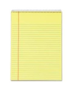 TOPS Docket Perforated Wirebound Legal Pads - Letter - 70 Sheets - Wire Bound - 0.34in Ruled - 16 lb Basis Weight - 8 1/2in x 11in - 11in x 8.5in - Canary Paper - Perforated, Hard Cover, Spiral Lock, Stiff-back - 3 / Pack