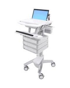 Ergotron StyleView Laptop Cart, 3 Drawers - Cart - for notebook / PC equipment (open architecture) - aluminum, zinc-plated steel, high-grade plastic - screen size: up to 17.3in