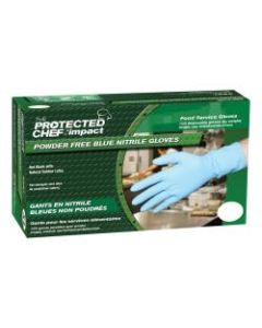 Protected Chef Nitrile General Purpose Gloves - Medium Size - Unisex - Nitrile - Blue - Ambidextrous, Disposable, Powder-free, Comfortable - For Cleaning, Food Handling - 100 / Box - 3.5 mil Thickness