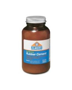 Elmers ROSS 8 oz Bottle with Brush Rubber Cement - 8 oz - 1 Each - Brown