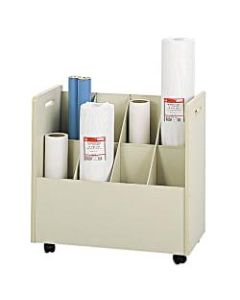 Safco Mobile Roll File, 8 Compartments, 7in Tubes