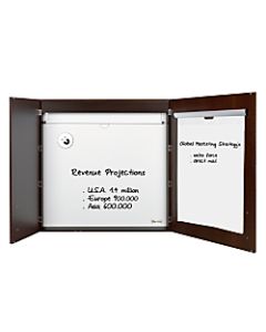 MasterVision Contemporary 2-Door Conference Cabinets With Platinum Pure White Dry-Erase Surface, 48in x 48in, Ebony