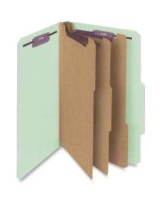 Smead Classification Folders, With SafeSHIELD Coated Fasteners, 3 Dividers, 3in Expansion, Legal Size, 60% Recycled, Gray/Green, Box Of 10
