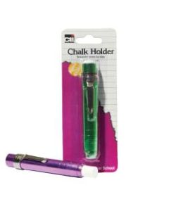 Charles Leonard, Inc. Aluminum Chalk Holders, Assorted Colors, Pack Of 6