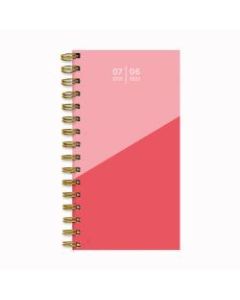 TF Publishing Small Weekly/Monthly Planner, 3-1/2in x 6-1/2in, Coral, July 2021 To June 2022