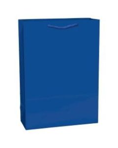 Amscan Extra-Large Glossy Paper Gift Bags, 16-3/4inH x 12-1/4inW x 5-1/2inD, Bright Royal Blue, Pack Of 4 Bags