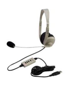 Califone 3064AV-USB Lightweight Multimedia Headset Via Ergoguys - Stereo - USB - Wired - Over-the-head - Binaural - Ear-cup - 6 ft Cable