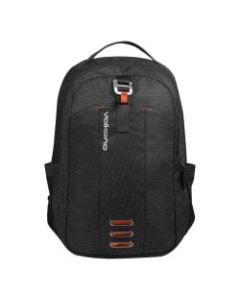 Volkano Latitude Backpack With 15.6in Laptop Compartment, Black/Orange