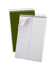 Ampad GoldFibre Gregg-ruled Premium Steno Notebooks - 100 Sheets - Wire Bound - 0.31in Ruled - 15 lb Basis Weight - 6in x 9in - White Paper - Green Cover - Durable Cover, Micro Perforated, Stiff-back - 1Each