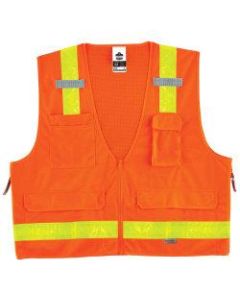 Ergodyne GloWear Safety Vest, Hi-Gloss Surveyors 8250ZHG, Type R Class 2, Small/Medium, Orange