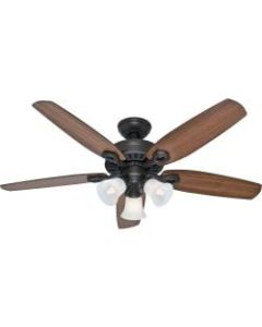 Hunter Builder Plus 52in 3-Speed Ceiling Fan with Lights, New Bronze/Brazilian Cherry/Harvest Mahogany