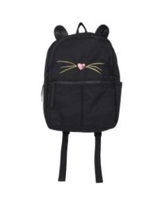 Office Depot Brand Nylon Backpack, Cat, Black