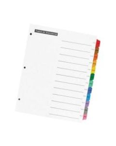 Avery Office Essentials Table N Tabs Dividers - 12 Printed Tab(s) - Month - Jan-Dec - 12 Tab(s)/Set - 8.5in Divider Width x 11in Divider Length - Letter - 3 Hole Punched - Multicolor Tab(s) - 1 / Set