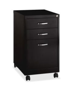 Lorell 19inD Vertical Mobile Pedestal File Cabinet, Metal, Black