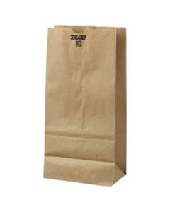 General Paper Grocery Bags, #10, 13 3/8inH x 6 5/16inW 4 3/16inD, Kraft, Pack Of 500 Bags