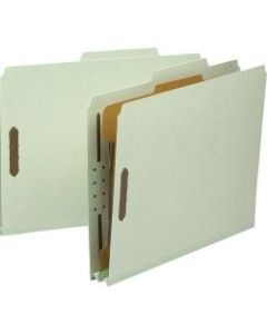 Smead Pressboard Colored Classification Folders, Letter Size, 30% Recycled, Gray/Green, Box Of 10 Folders