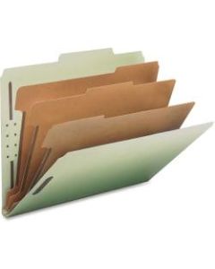 Smead Pressboard Colored Classification Folders, 3in Expansion, Letter Size, 30% Recycled, Gray/Green, Box Of 10 Folders